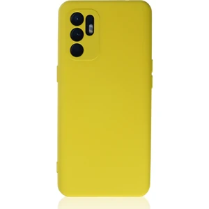 Oppo Reno 6 Kılıf Lansman Içi Kadife Nano Silikon - Sarı