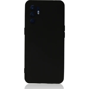 Oppo Reno 6 Kılıf Lansman Içi Kadife Nano Silikon - Siyah