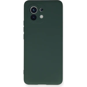 Xiaomi Mi 11 Kılıf Lansman Içi Kadife Nano Silikon - Koyu Yeşil