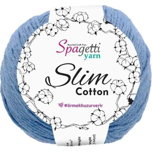 Spagetti Yarn Kot Mavi Slim Cotton (50G)