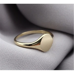 Fasek Gold 925 Ayar Gümüş Oval Mühür Yüzük Sarı 925 Ayar Gümüş Hediye Harfli Gümüş Yüzük