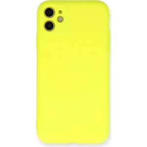 Apple iPhone 11 Kılıf Lansman Içi Kadife Nano Silikon - Sarı