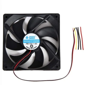 Hxs  12CM Siyah Sessiz Kasa Fanı (3pin+Molex)