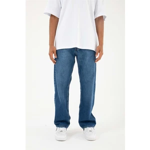 Machinist Clothing Baggy Relaxed Jean Efektli Mavi Pantolon