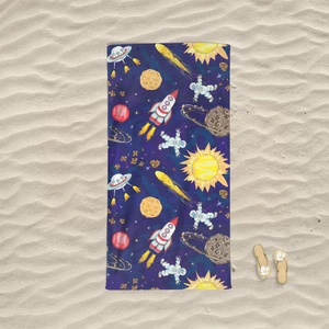 Marte Home Uzay Tema - Baskılı Çocuk Plaj Havlusu