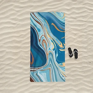 Marte Home Blue Marple Baskılı Plaj Havlusu