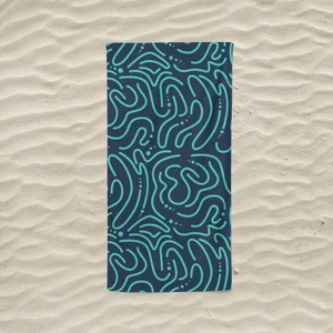 Marte Home Green Doodle - Baskılı Plaj Havlusu