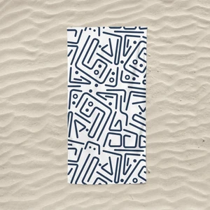 Marte Home Black Doodle - Baskılı Plaj Havlusu