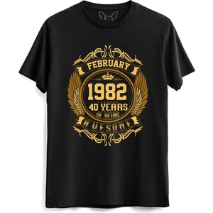 Alfa Tshirt Vintage Gold Awesome Series February 1982 Siyah Tshirt