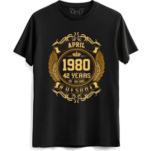 Alfa Tshirt Vintage Gold Awesome Series April 1980 Siyah Tshirt