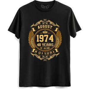 Alfa Tshirt Vintage Gold Awesome Series August 1974 Siyah Tshirt