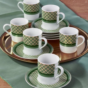 Güral Porselen Camelia 12 Parça 6 Kişilik Bone Türk Kahvesi Fincan Takımı - 2351 