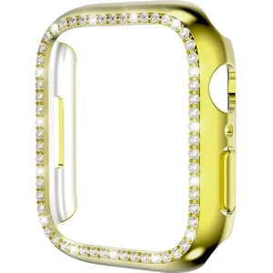 Apple Watch 1 2 3 4 5 6 44MM Uyumlu Taşlı Kasa ve Ekran Koruyucu 360 Tam Koruma Kılıf