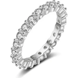 Tamtur 2,58 Karat Elmas Kesim Zirkon Taşlı 925A Gümüş Yüzük