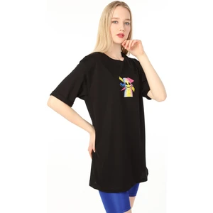 Marshmallow Baskılı Oversize Pamuklu T-Shirt AC-Y38374LNS