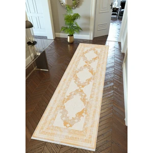 10 Post Online Yolluk Sarı Kahverengi Kaymaz Kesme Yıkanabilir Ince Dijital Baskı Koridor Halısı