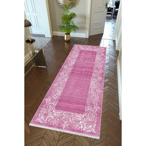 10 Post Online Yolluk Pembe Kaymaz Kesme Yıkanabilir Ince Dijital Baskı Koridor Halısı