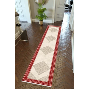 10 Post Online Yolluk Bordo Ekru Kaymaz Kesme Yıkanabilir Ince Dijital Baskı Koridor Halısı