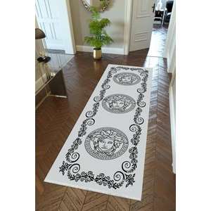 10 Post Online Yolluk Kadın Gri Mavi Kaymaz Kesme Yıkanabilir Ince Dijital Baskı Koridor Halısı