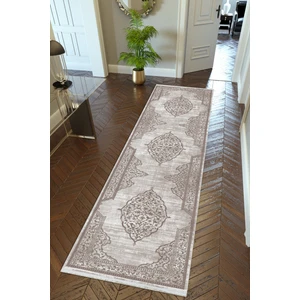 10 Post Online Yolluk Kahverengi Kaymaz Kesme Yıkanabilir Ince Dijital Baskı Koridor Halısı