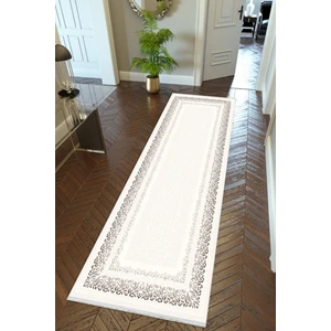 10 Post Online Yolluk Ekru Beyaz Siyah Kaymaz Kesme Yıkanabilir Ince Dijital Baskı Koridor Halısı