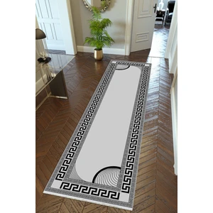 10 Post Online Yolluk Gri Kaymaz Kesme Yıkanabilir Ince Dijital Baskı Koridor Halısı