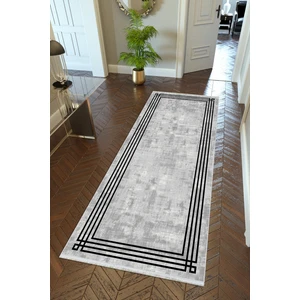 10 Post Online Yolluk Gri Siyah Kaymaz Kesme Yıkanabilir Ince Dijital Baskı Koridor Halısı