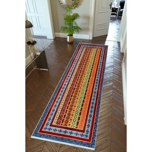 10 Post Online Yolluk Kilim Desenli Otantik Bordo Kaymaz Kesme Yıkanabilir Ince Dijital Baskı Koridor Halısı