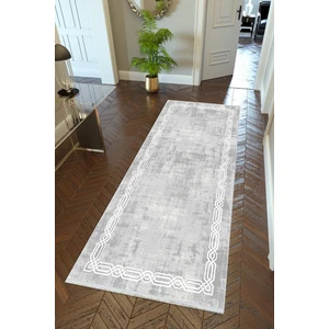 10 Post Online Yolluk Gri Kaymaz Kesme Yıkanabilir Ince Dijital Baskı Koridor Halısı