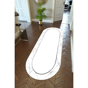 10 Post Online Yolluk Gri Beyaz Kaymaz Kesme Yıkanabilir Ince Dijital Baskı Koridor Halısı