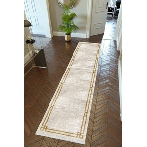 10 Post Online Yolluk Kahverengi Vizon Kaymaz Kesme Yıkanabilir Ince Dijital Baskı Koridor Halısı