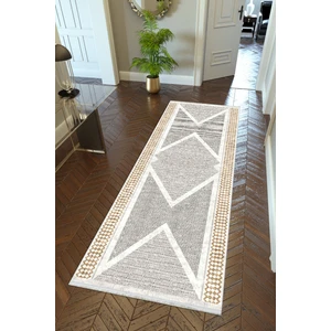 10 Post Online Yolluk Gri Kaymaz Kesme Yıkanabilir Ince Dijital Baskı Koridor Halısı