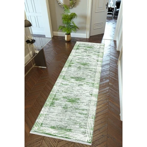 10 Post Online Yolluk Yeşil Gri Kaymaz Kesme Yıkanabilir Ince Dijital Baskı Koridor Halısı