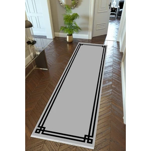 10 Post Online Yolluk Gri Siyah Kaymaz Kesme Yıkanabilir Ince Dijital Baskı Koridor Halısı