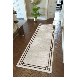 10 Post Online Yolluk Kahverengi Gri Kaymaz Kesme Yıkanabilir Ince Dijital Baskı Koridor Halısı