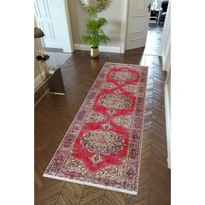 10 Post Online Yolluk Otantik Bordo Kaymaz Kesme Yıkanabilir Ince Dijital Baskı Koridor Halısı