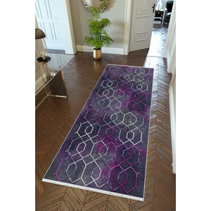 10 Post Online Yolluk Mor Krem Kaymaz Kesme Yıkanabilir Ince Dijital Baskı Koridor Halısı