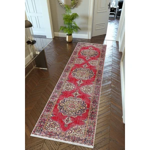 10 Post Online Yolluk Otantik Bordo Kaymaz Kesme Yıkanabilir Ince Dijital Baskı Koridor Halısı