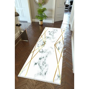 10 Post Online Yolluk Altın Krem Gold Kaymaz Kesme Yıkanabilir Ince Dijital Baskı Koridor Halısı