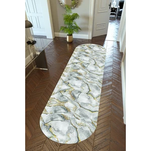 10 Post Online Yolluk Taş Mermer Altın Gri Gold Kaymaz Kesme Yıkanabilir Ince Dijital Baskı Koridor Halısı