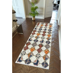 10 Post Online Yolluk Otantik Turuncu Kaymaz Kesme Yıkanabilir Ince Dijital Baskı Koridor Halısı