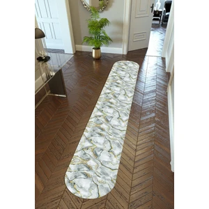 10 Post Online Yolluk Taş Mermer Altın Gri Gold Kaymaz Kesme Yıkanabilir Ince Dijital Baskı Koridor Halısı