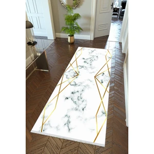 10 Post Online Yolluk Altın Krem Gold Kaymaz Kesme Yıkanabilir Ince Dijital Baskı Koridor Halısı