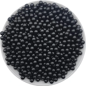 Hedef Bijuteri Deliksiz Inci Boncuk, Deliksiz 6mm Siyah Plastik Çakma Incisi  (25GR,~650 Adet)