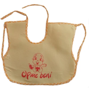 Sevil Giyim Yatay Koldan Geçmeli Su Geçirmez Mama Önlüğü Turuncu Renk