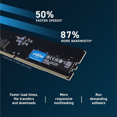 Crucial CT8G48C40U5 - 8GB DDR5-4800 UDIMM PC RAM BELLEK CL40 Fiyatı