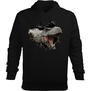 Tyrannosaurus Trex Erkek Kapu onlu Hoodie Sweatshirt Fiyat