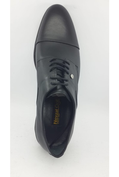 Nevzat Öge Siyah Hakiki Deri Iç ve Dış Yüzey Kauçuk Taban Erkek Klasik Ayakkabı