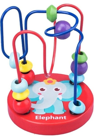 Ahşap Mini Helezon Yay Renkli Boncuklar Bebek Oyuncağı