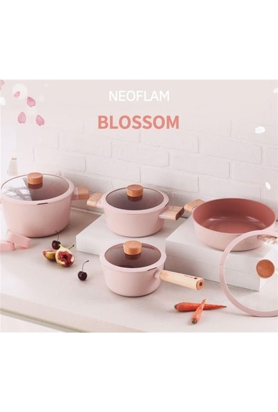 Neoflam Blossom Cam Kapaklı Alüminyum Döküm Tencere 24 cm
